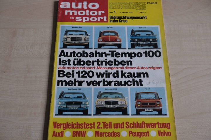 Deckblatt Auto Motor und Sport (01/1974)